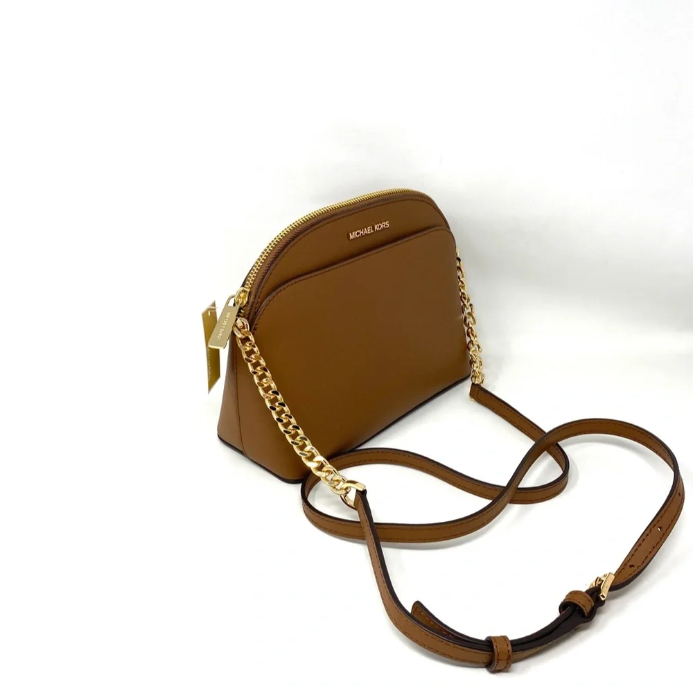 MICHAEL KORS Jet Set Travel Medium Dome Crossbody Brown Leather 35S9GTVC2L - Picture 2 of 7